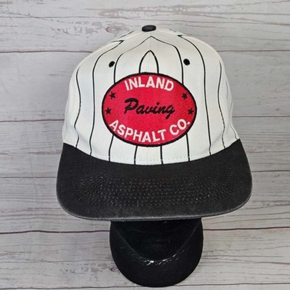 KC Caps Snapback Hat Inland Paving Asphalt Co. Adjustable White Pinstripe Men's